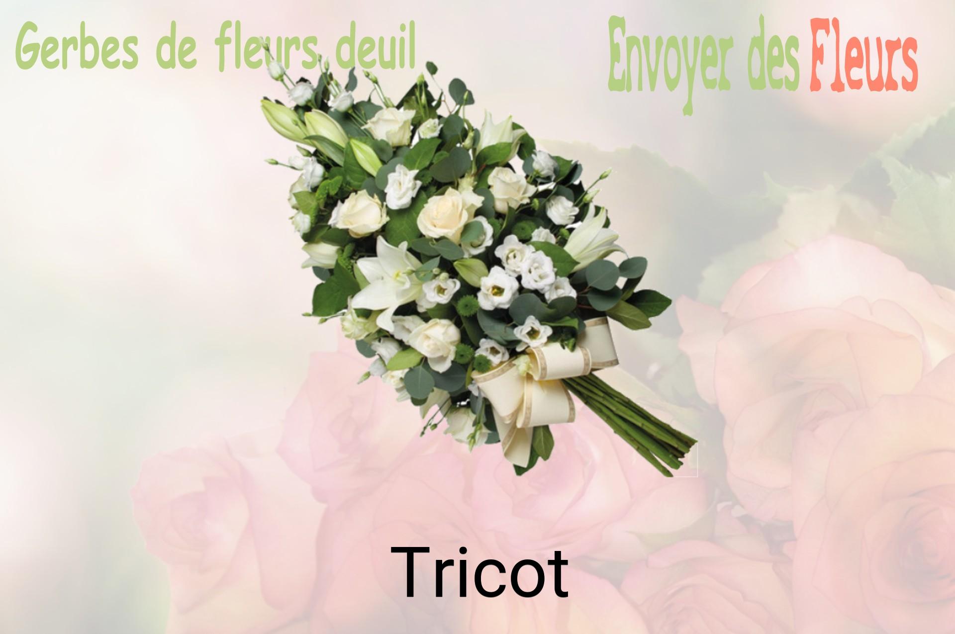 Gerbe de fleurs de deuil livrée à Tricot